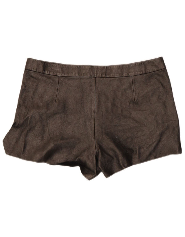 All Saints Damen Leder-Hotpants W29 Medium Schwarz