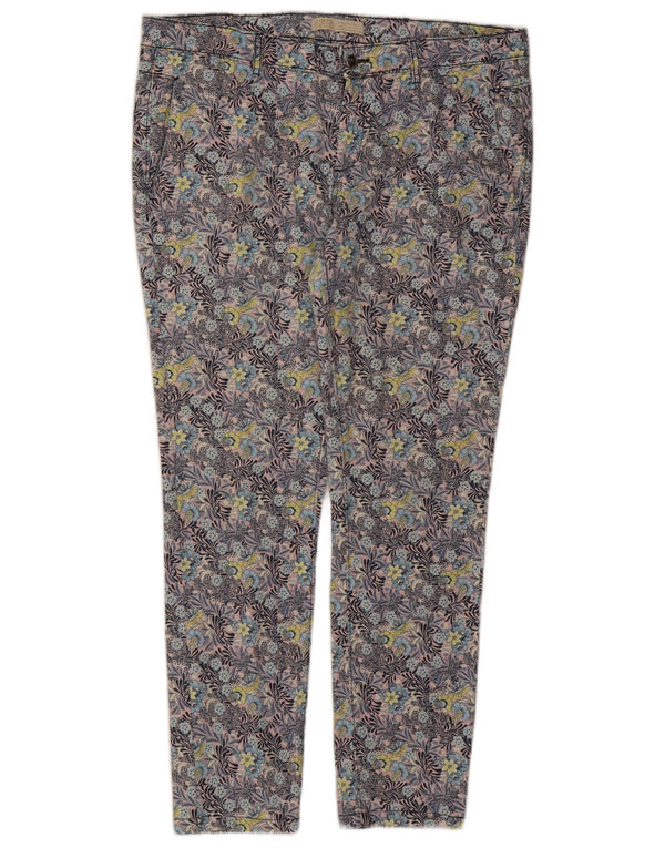 Zara Slim Chino-Hose für Damen, EU 42, groß, W32, L27, mehrfarbig, Blumenmuster