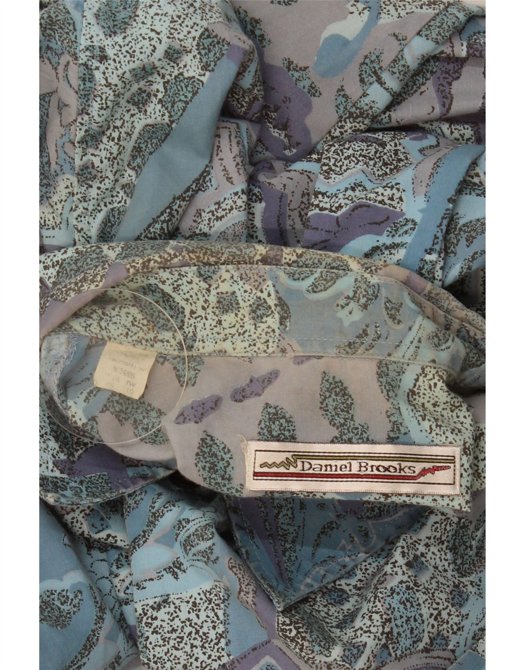 Daniel Brooks Herrenhemd aus mittelblauer Paisley-Baumwolle