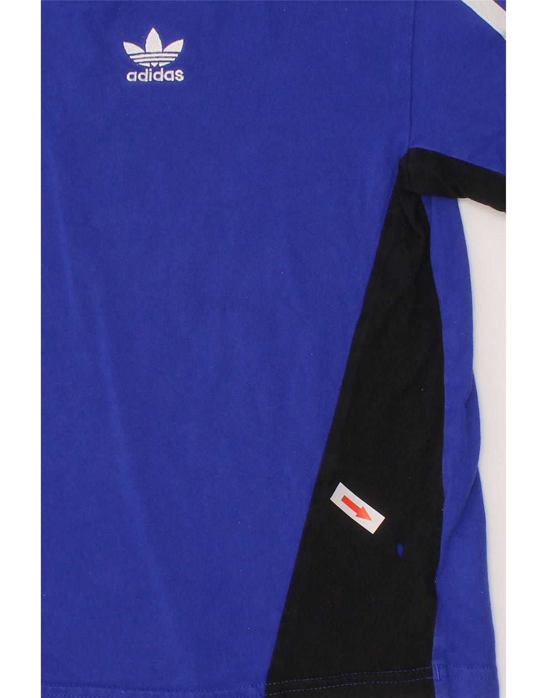 ADIDAS T-Shirt-Oberteil für Jungen, 5–6 Jahre, blaue Farbblock-Baumwolle