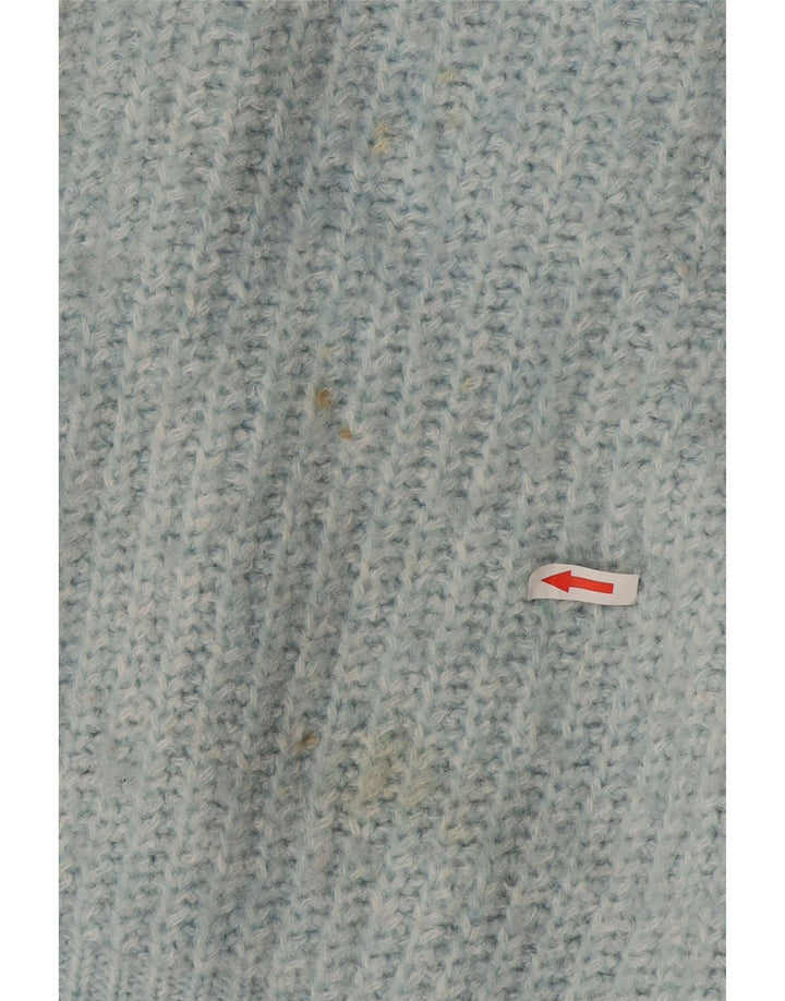 Übergroßer Damen-Pullover mit U-Boot-Ausschnitt von Zara, UK 14, Mittelblau, Polyester