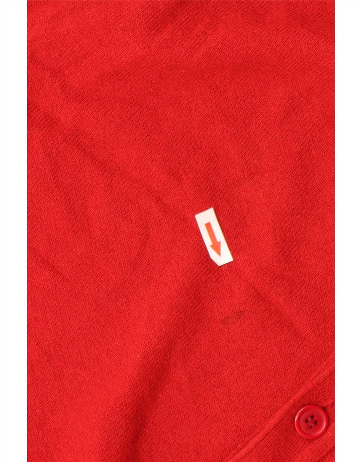 Benetton Herren-Cardigan, ärmellos, groß, rote Wolle