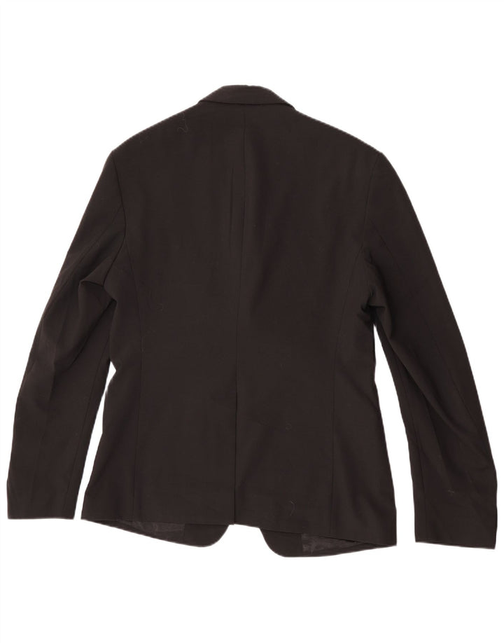 Zara Herren-Blazerjacke mit 2 Knöpfen, EU 48, mittelschwarzes Polyester