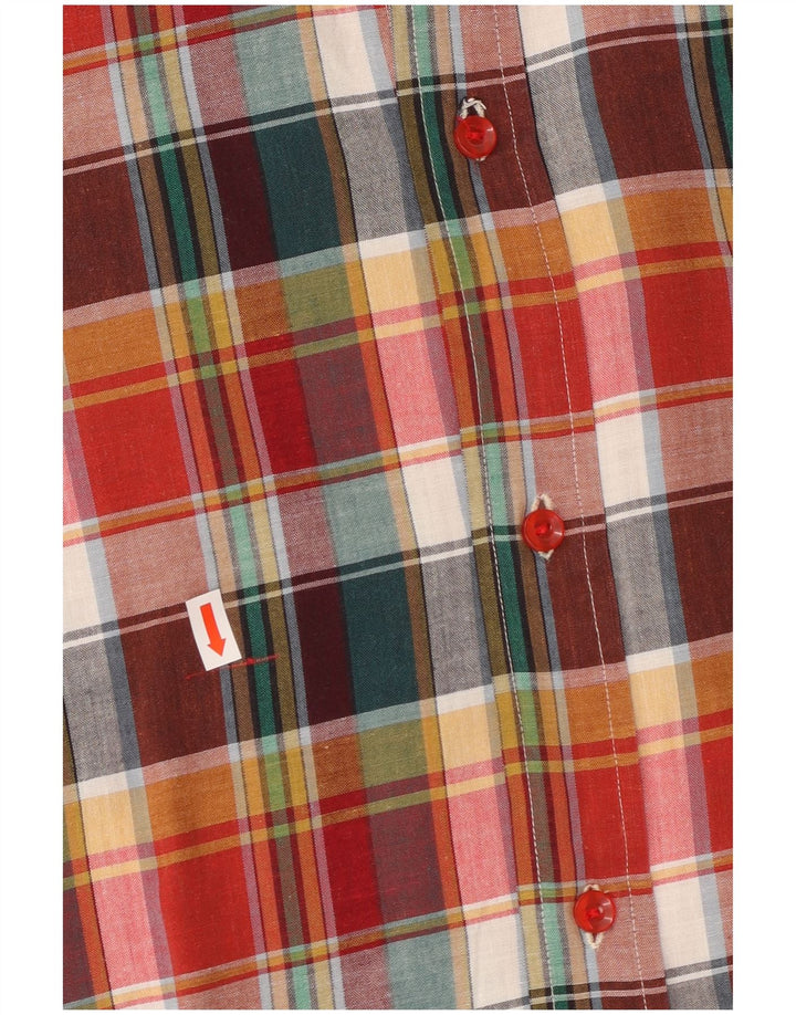 VINTAGE Herren-Militär-Kurzarmhemd IT 50 Medium Mehrfarbig kariert
