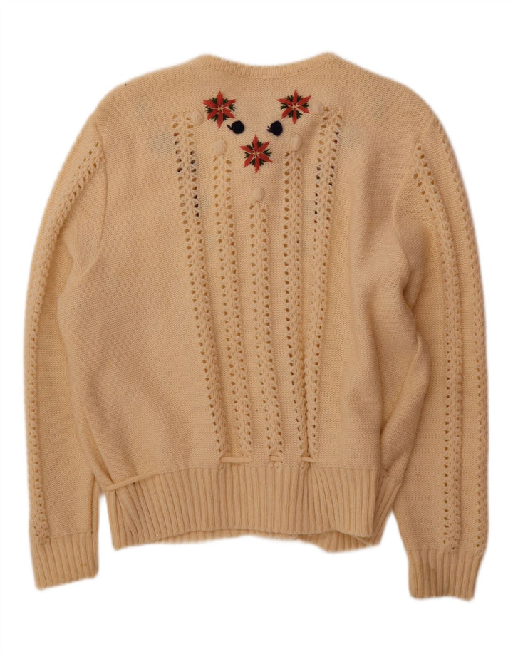 VINTAGE Womens Cardigan Sweater IT 54 2XL Yellow
