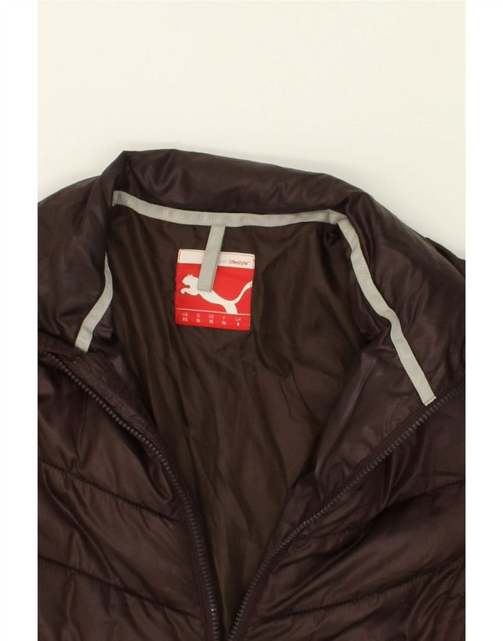 PUMA Womens Padded Jacket UK 8 Small Brown Vintage Puma and Second-Hand Puma from Messina Hembry 