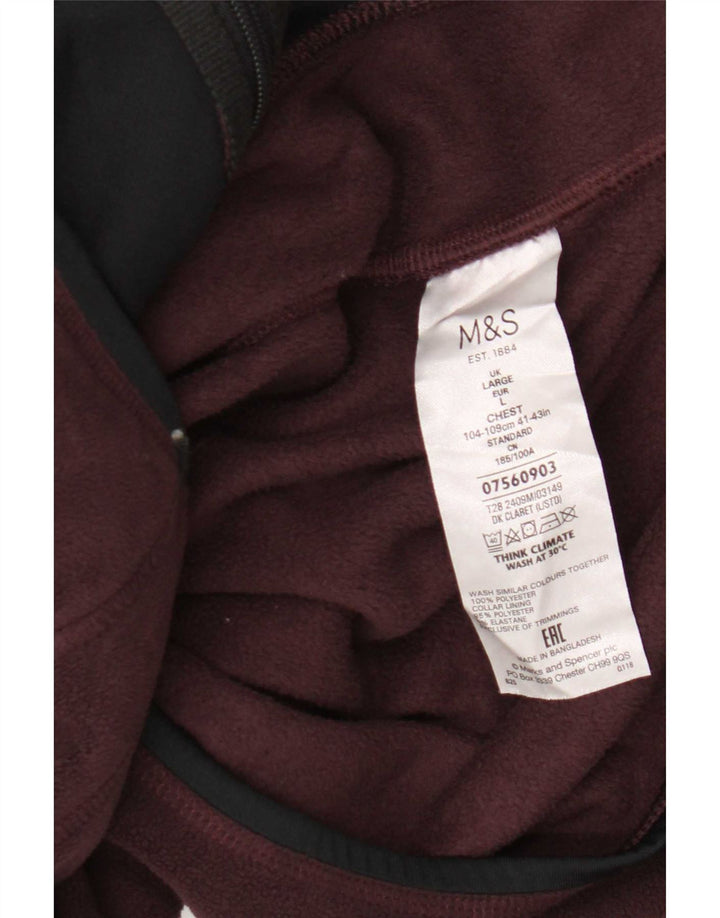 Marks & Spencer Herren Fleecejacke UK 40 Large Burgunderrot Polyester