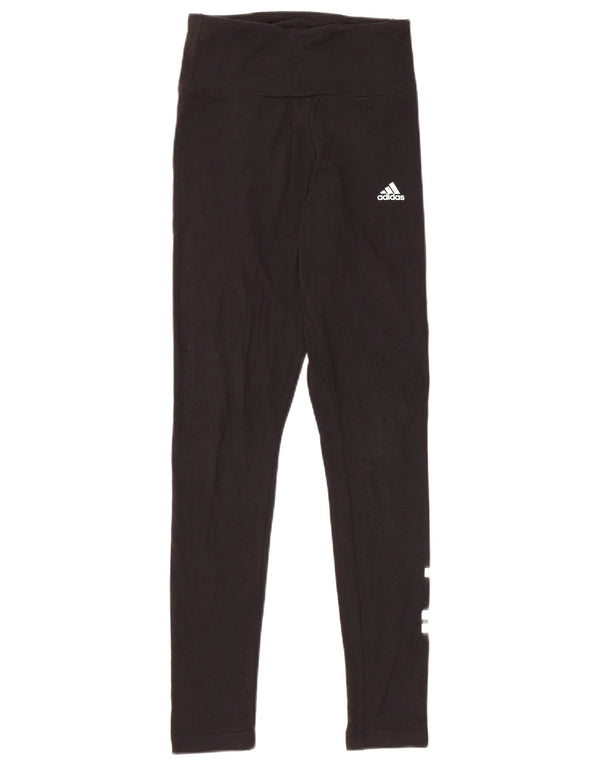 Adidas Damen Graphic Leggings UK 4/6 XS Schwarz Baumwolle