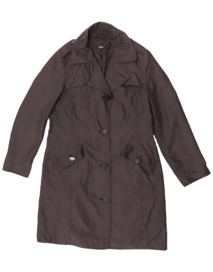 Marks & Spencer Damen Trenchcoat UK 14 Large Schwarz Polyester
