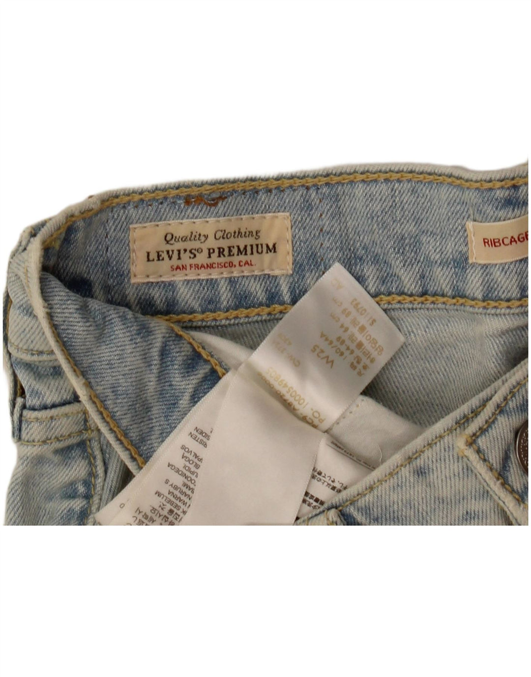 Levi's Damen Ribcage Bermuda Denim Shorts W25 XS Blaue Baumwolle