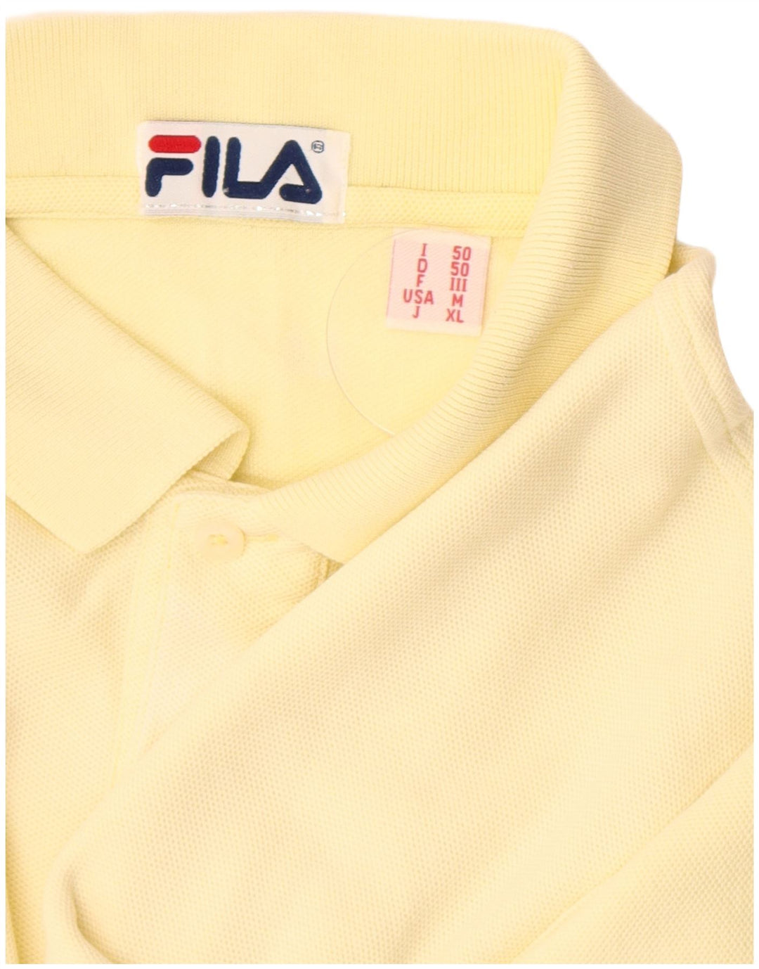 Fila Herren Langarm-Poloshirt IT 50 mittelgelbe Baumwolle