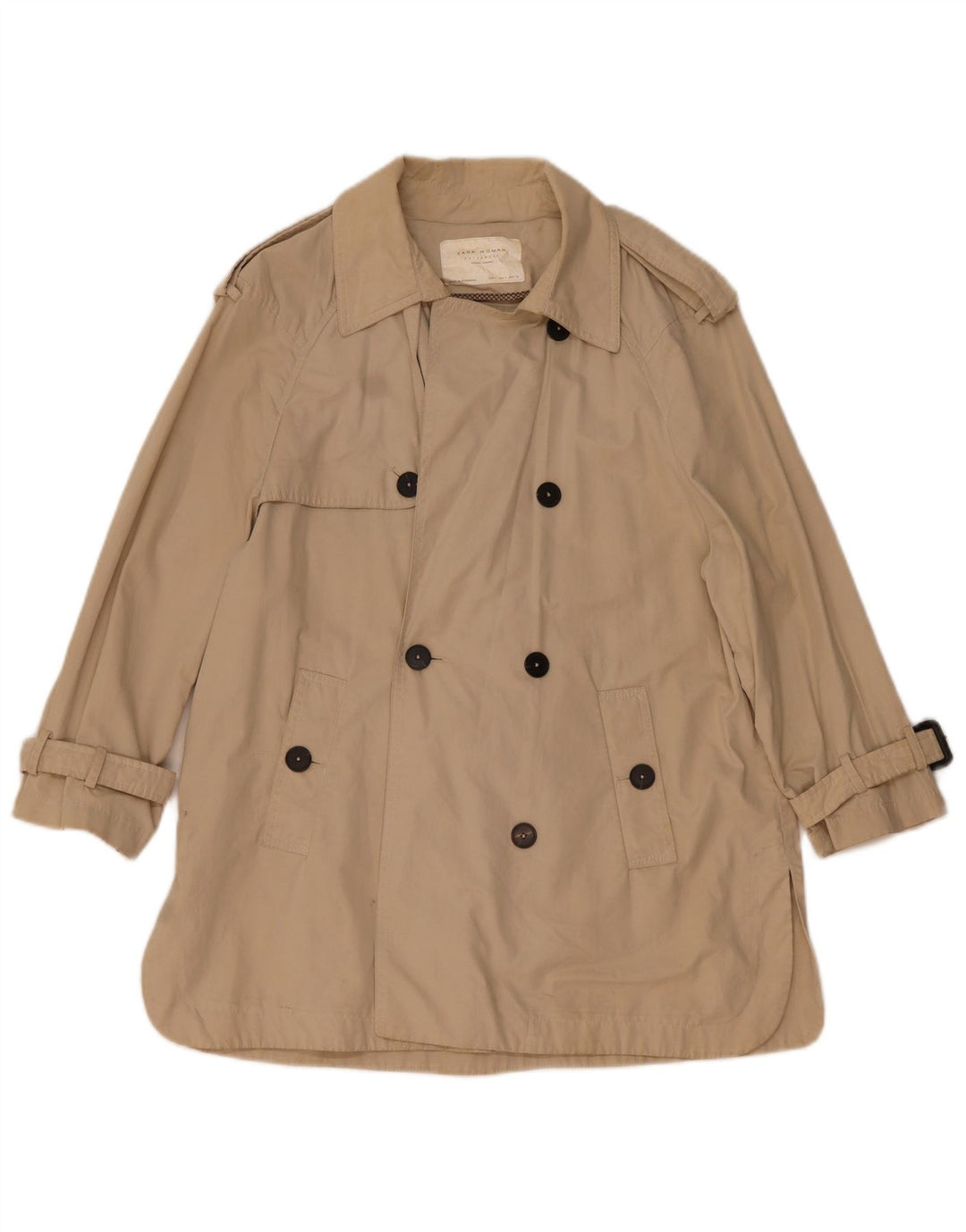 Zara Damen Übergroßer Trenchcoat UK 10 Small Beige