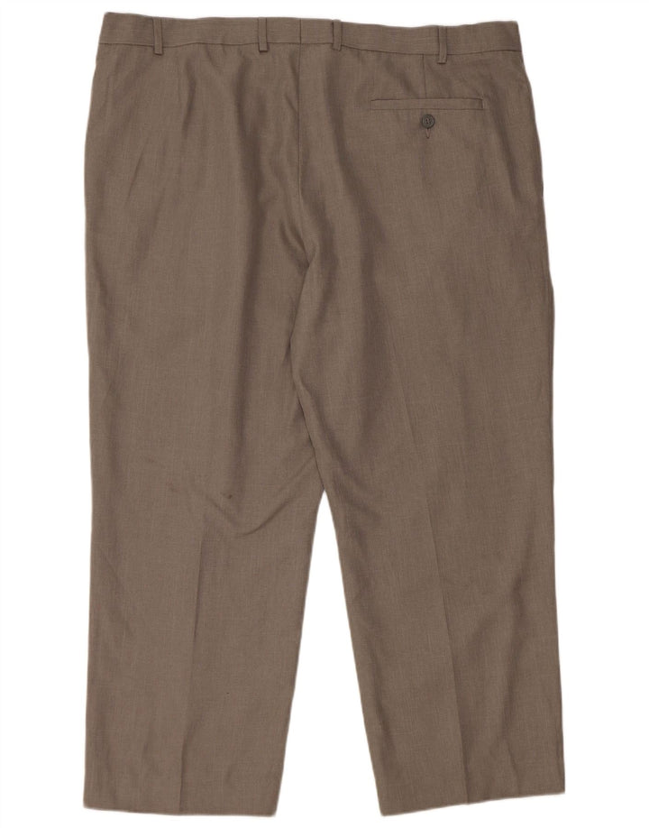 MARKS & SPENCER Mens Straight Suit Trousers W42 L26 Grey Polyester