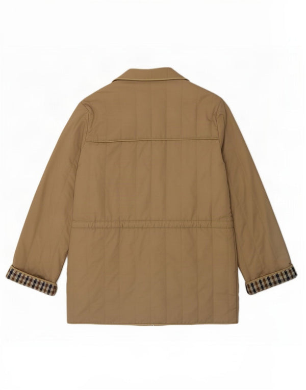 Aquascutum Damen Übergroßer gepolsterter Mantel UK 16 Large Beige Polyester