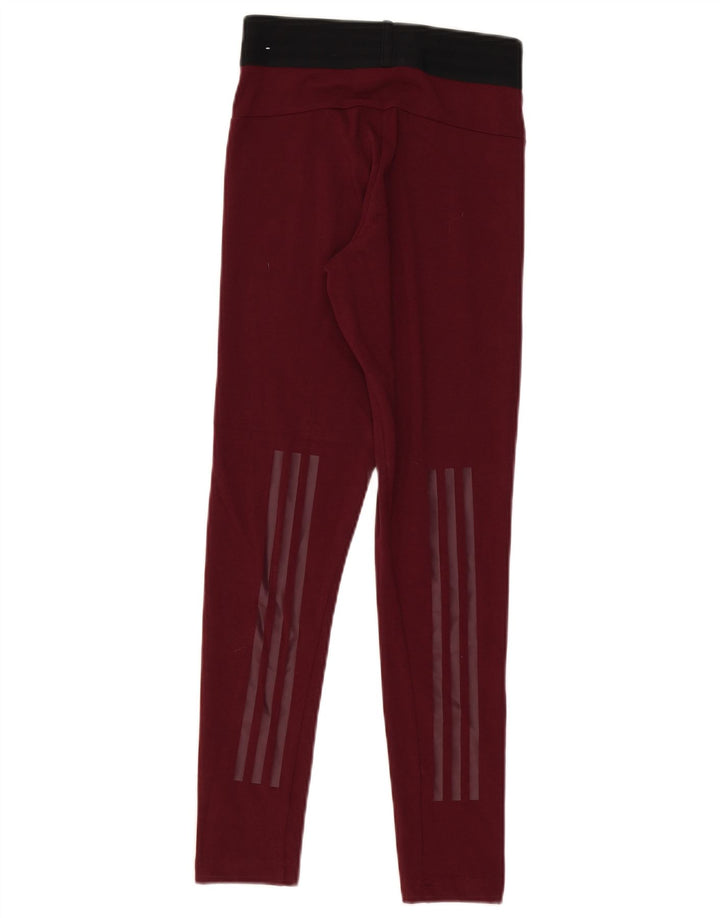 Adidas Damen Leggings UK 4/6 XS Burgund Baumwolle