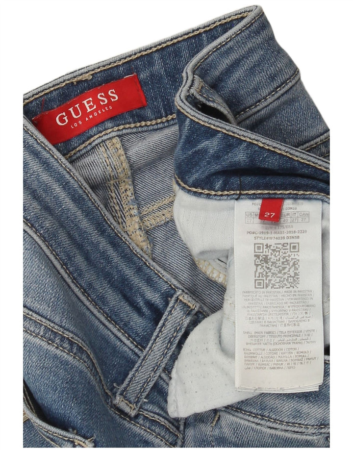 Guess Damen Straight Jeans W27 L28 Blaue Baumwolle