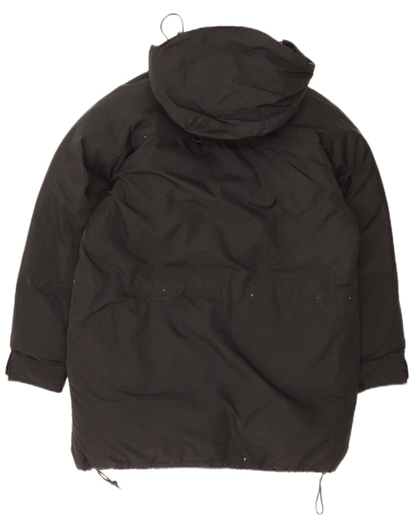 Calvin Klein Damen-Kapuzenübergroßer, gepolsterter Mantel, UK 10, Small, schwarzes Nylon