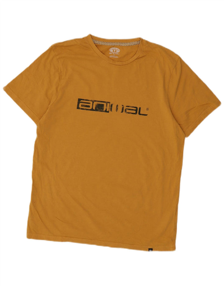 Animal-Grafik-T-Shirt-Oberteil für Herren aus mittelgelber Baumwolle