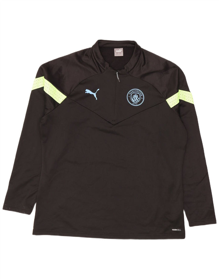 Puma Herren Manchester City Pullover-Trainingsanzug-Oberteil XL, Schwarz, Farbblock