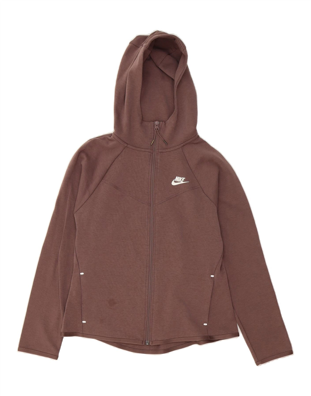 NIKE Womens Zip Hoodie Sweater UK 14 Medium Brown Cotton Vintage Nike and Second-Hand Nike from Messina Hembry 
