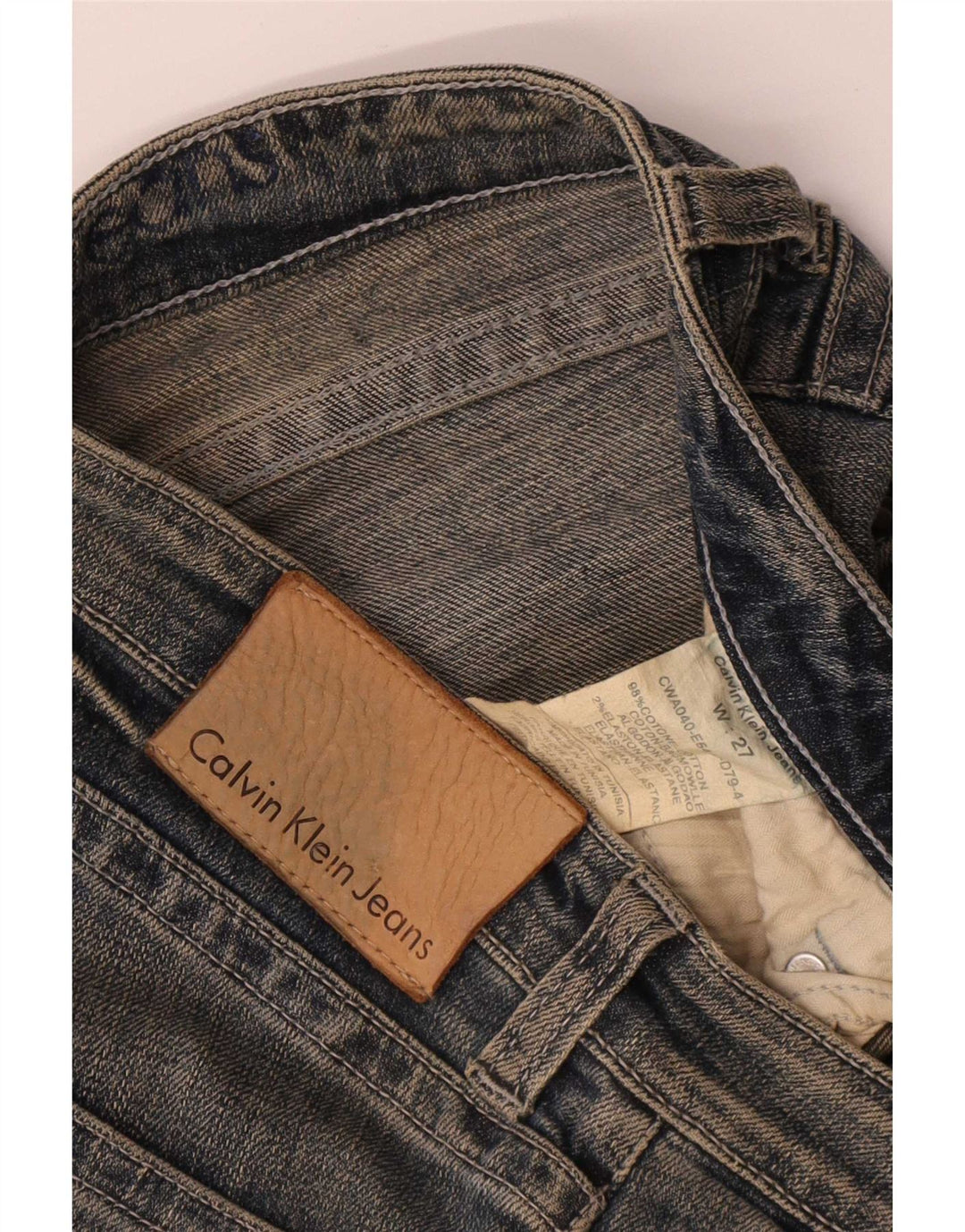 Calvin Klein Damen Slim Jeans W27 L34 Blaue Baumwolle