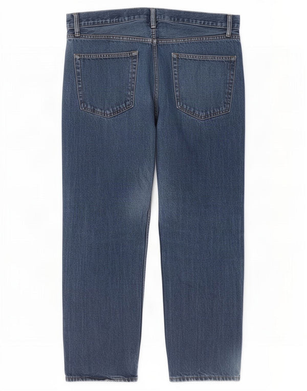 Marks & Spencer Herren Straight Jeans W36 L29 Blaue Baumwolle