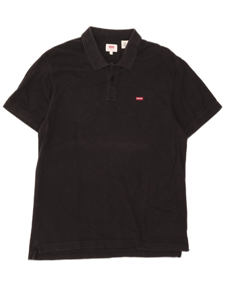 Levi's Herren-Poloshirt, groß, aus schwarzer Baumwolle
