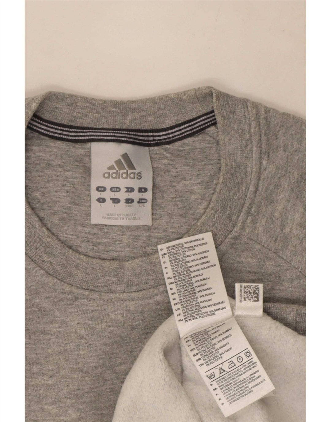 Adidas Herren-Sweatshirt-Pullover, große, grau gefleckte Baumwolle