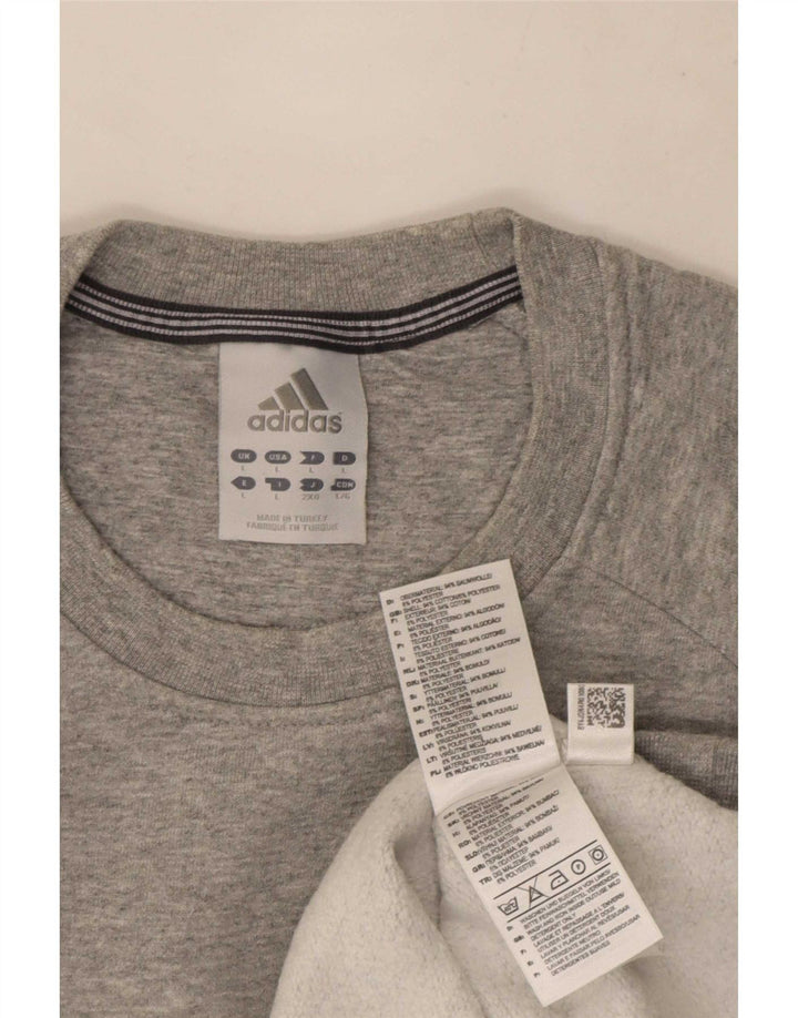 Adidas Herren-Sweatshirt-Pullover, große, grau gefleckte Baumwolle