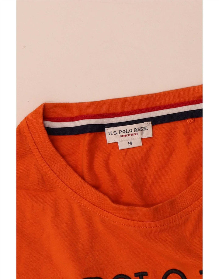 U.S. Polo Assn. Grafisches T-Shirt-Oberteil für Herren in Mittelorange