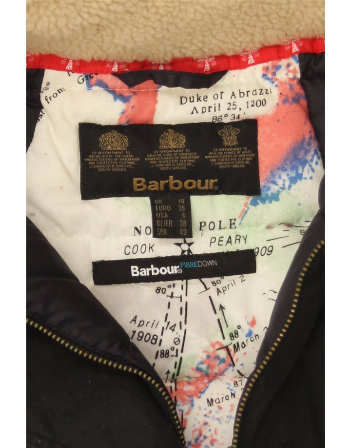 Barbour Damen-Kapuzenmantel, übergroß, gepolstert, Größe 10, Schwarz