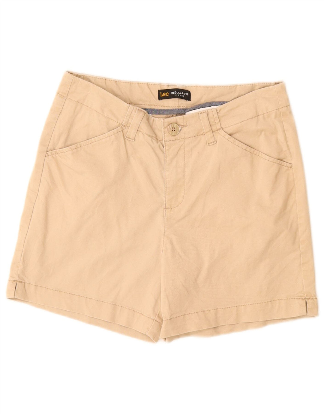 Lee Damen-Shorts mit mittelhohem Bund und normaler Passform, lässige Shorts, US 6, Mittel, W28, beige Baumwolle