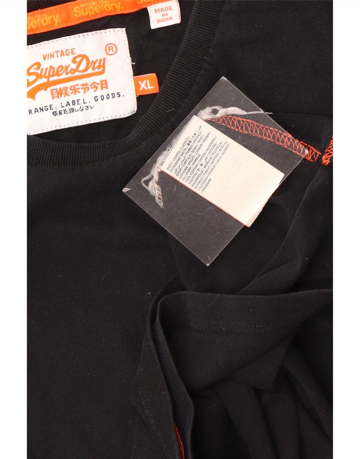 Superdry Herren T-Shirt Top XL Schwarz Baumwolle