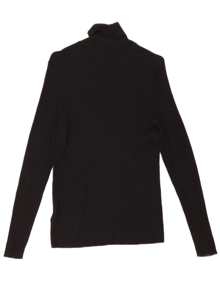 Marks & Spencer Damen Top Langarm UK 16 Large Schwarze Viskose