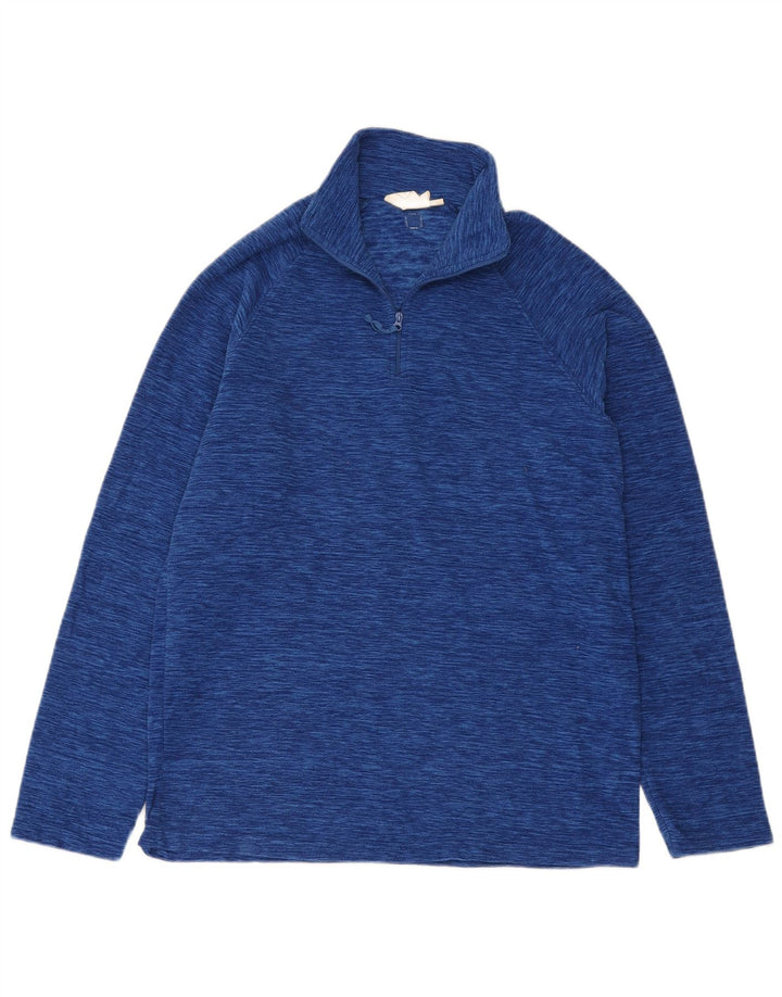 Mountain Warehouse Herren-Fleecepullover mit Reißverschluss am Kragen, mittelgroß, Marineblau meliert