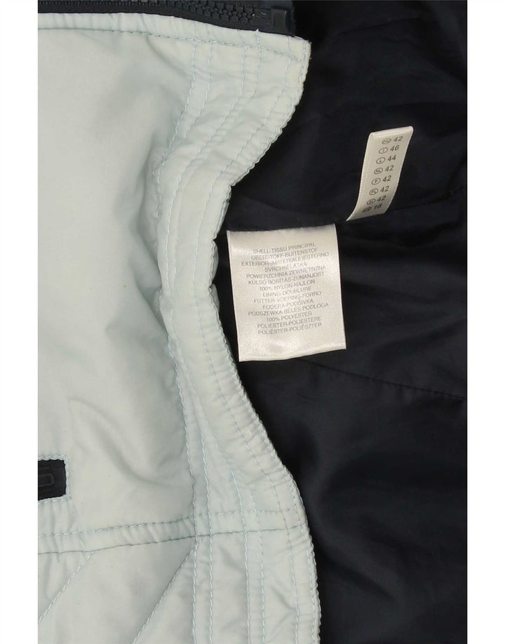CLOCK HOUSE Wattierte Damenjacke UK 16 Large Blaues Colourblock-Polyester