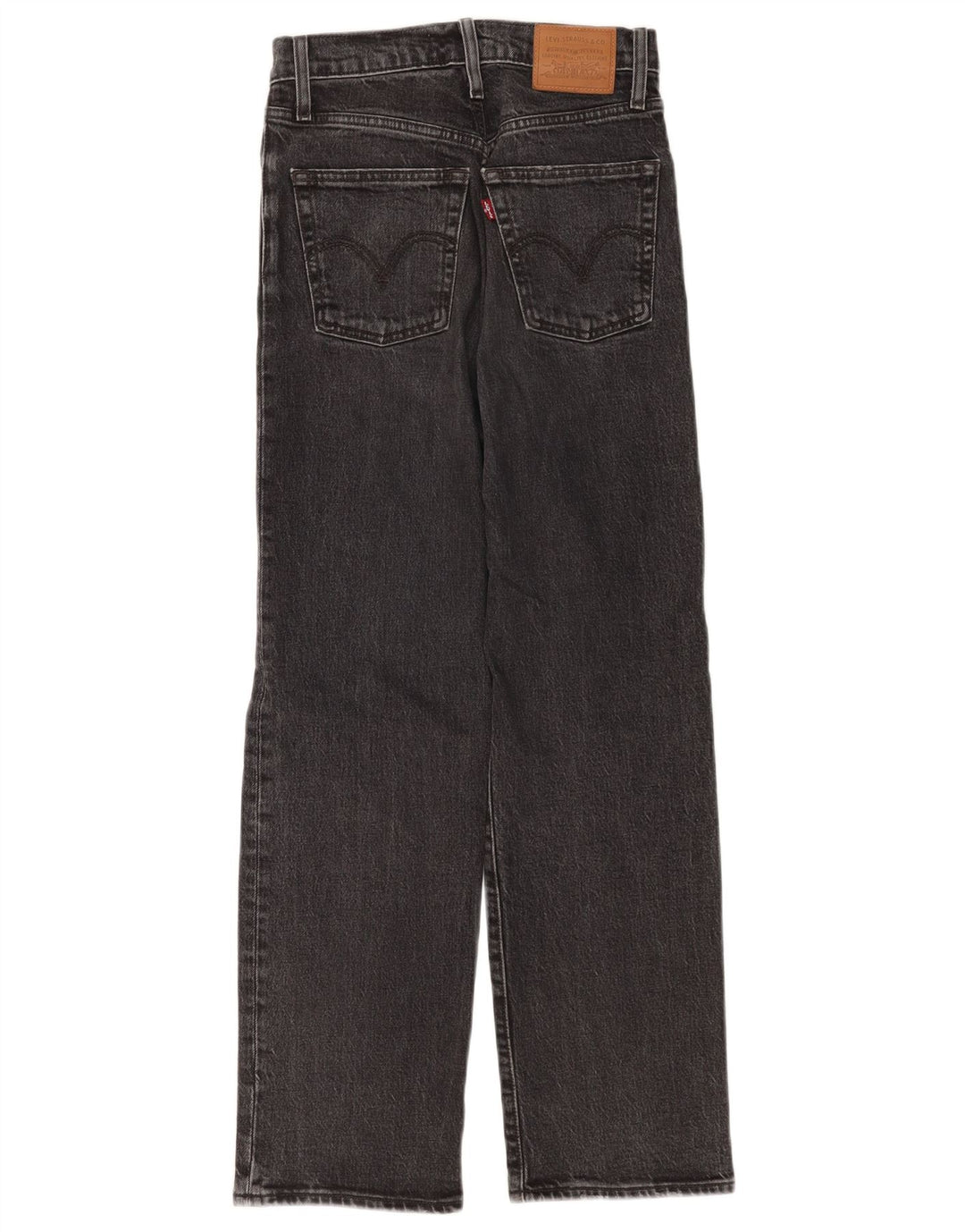 Levi's Damen Ribcage Straight Jeans W24 L28 Graue Baumwolle