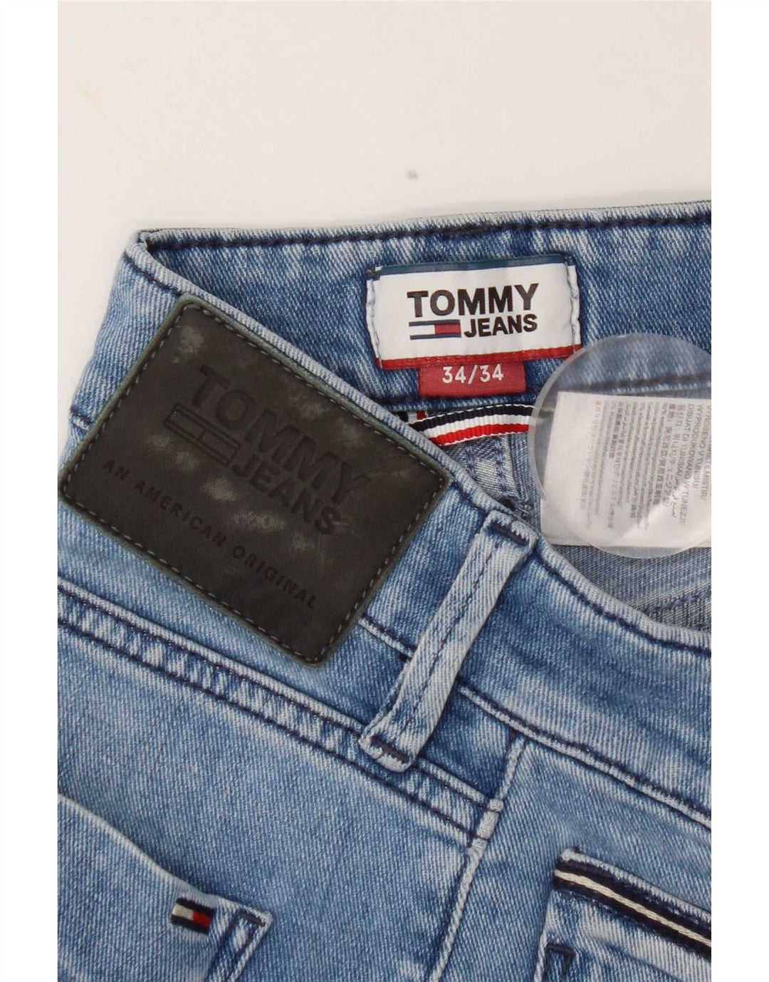 Tommy Hilfiger Herren Slim Jeans W34 L34 Blaue Baumwolle