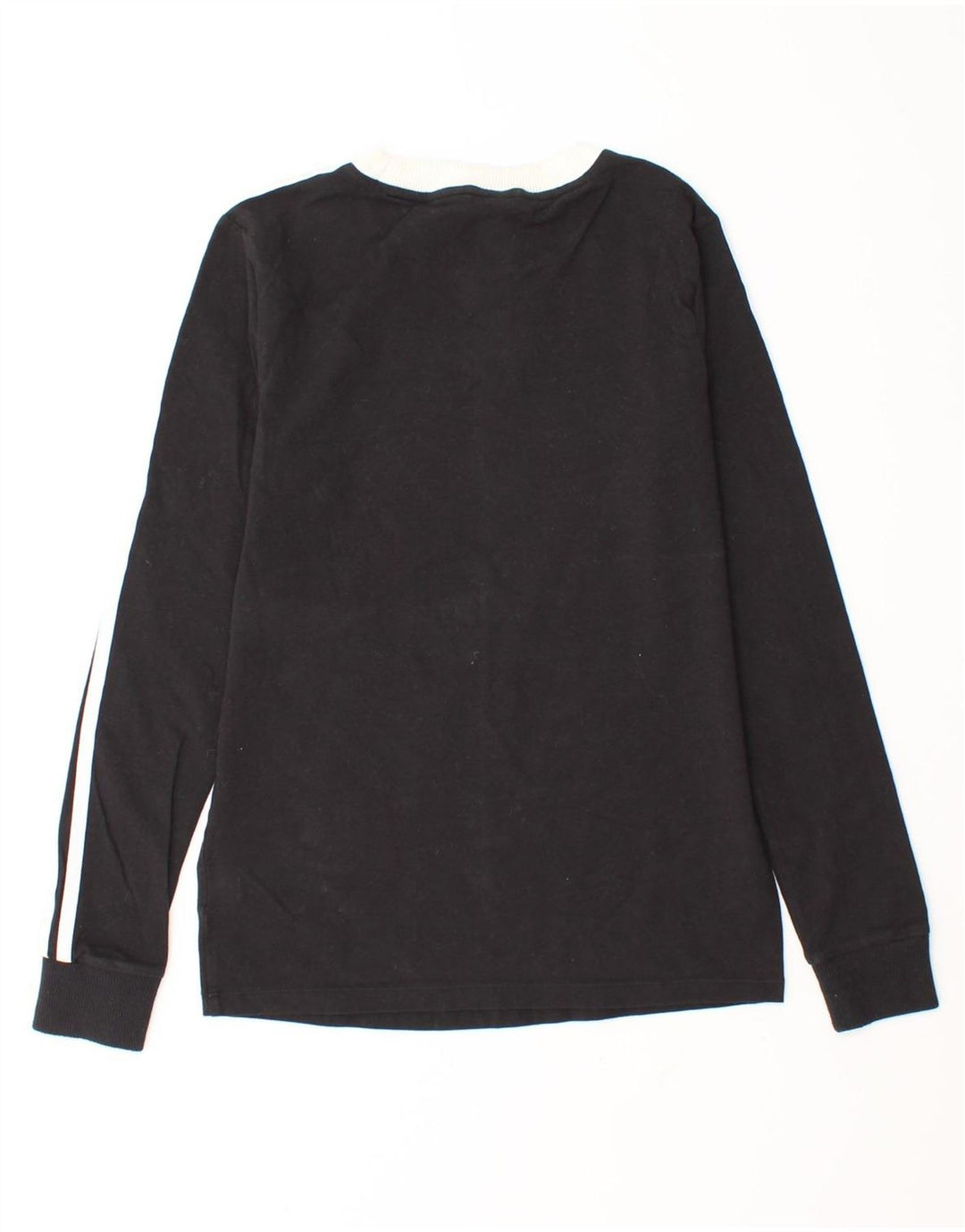 Adidas Damen Top Langarm UK 6 XS Schwarz Baumwolle