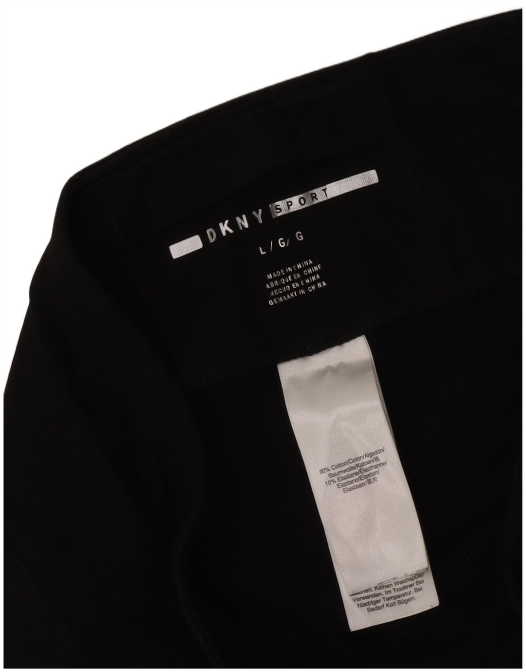Dkny Womens Graphic Leggings UK 14 Große schwarze Baumwolle