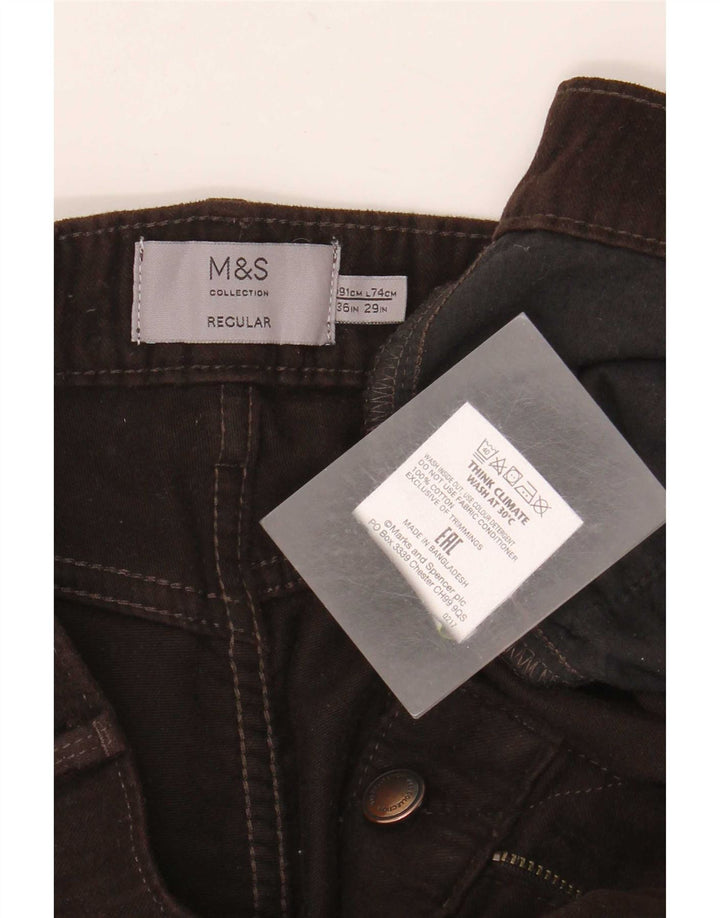 Marks & Spencer Herren-Jeans, reguläre Passform, gerade Passform, W36 L29, braun, Baumwolle