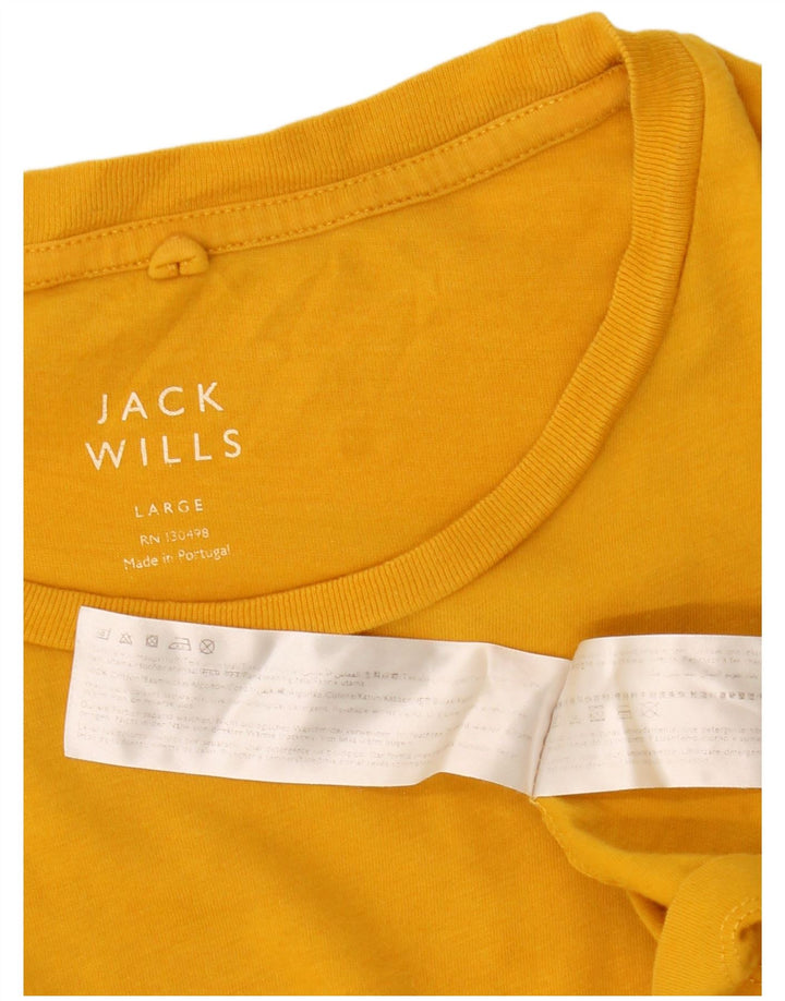 Jack Wills Herren T-Shirt Top Large Gelb Baumwolle