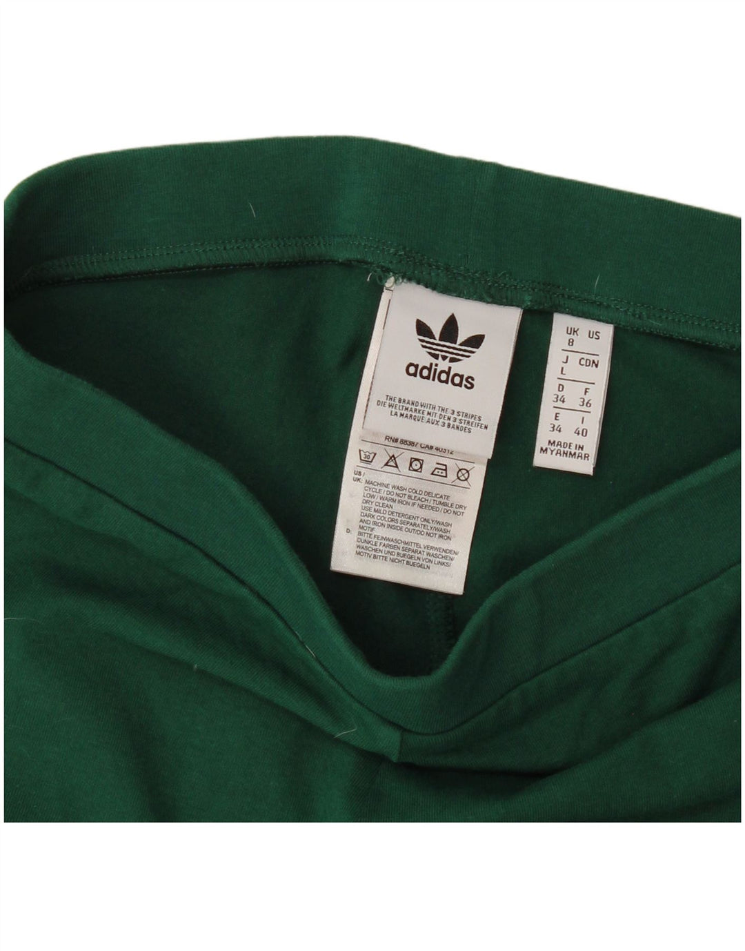 Adidas Damen Leggings UK 8 Small Grüne Baumwolle