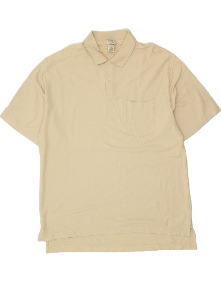 L.L.BEAN Mens Polo Shirt Large Beige Cotton Vintage L.L.Bean and Second-Hand L.L.Bean from Messina Hembry 