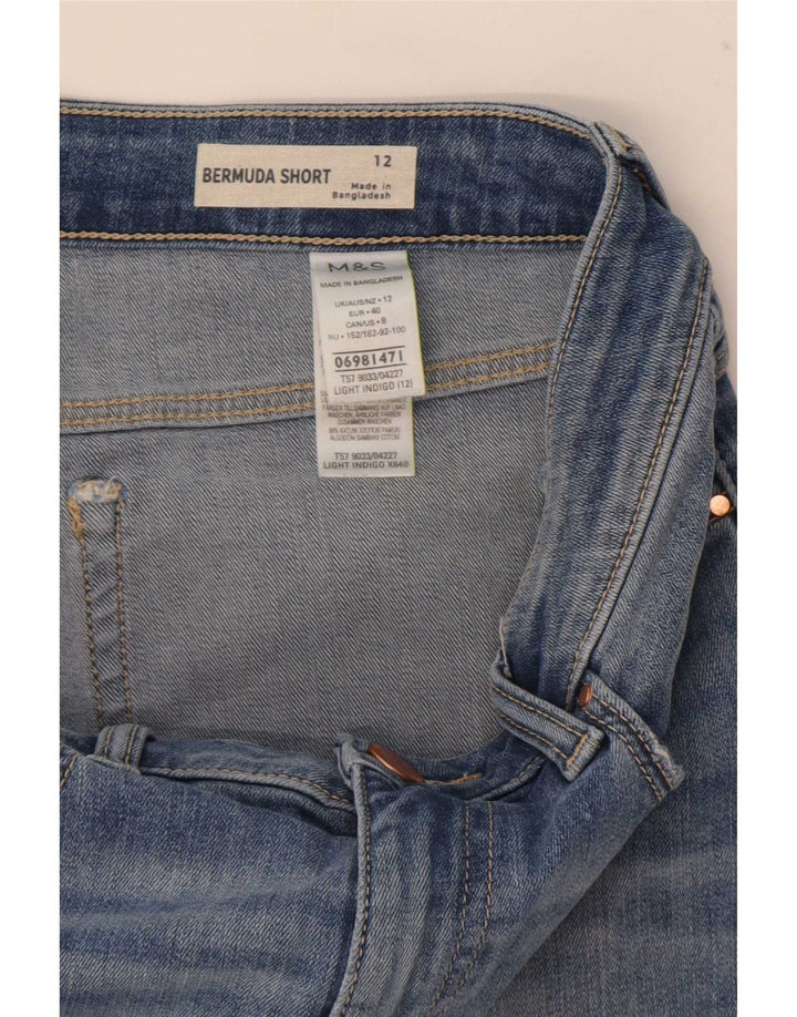 Marks & Spencer Damen-Bermudashorts im Distressed-Look, UK 12, M, W30, Blau