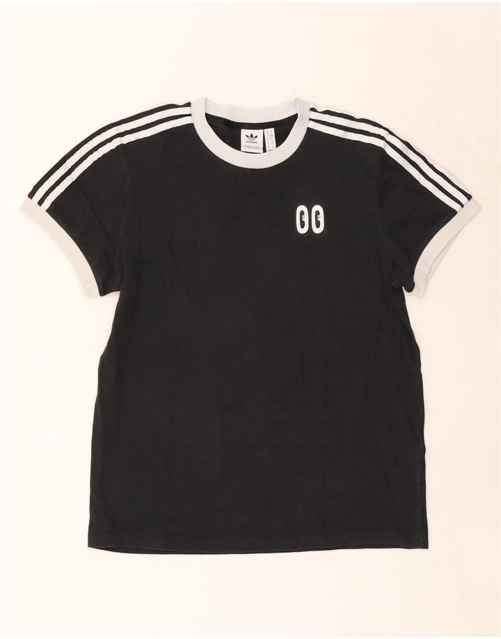 Adidas Damen T-Shirt Top UK 10 Small Schwarz
