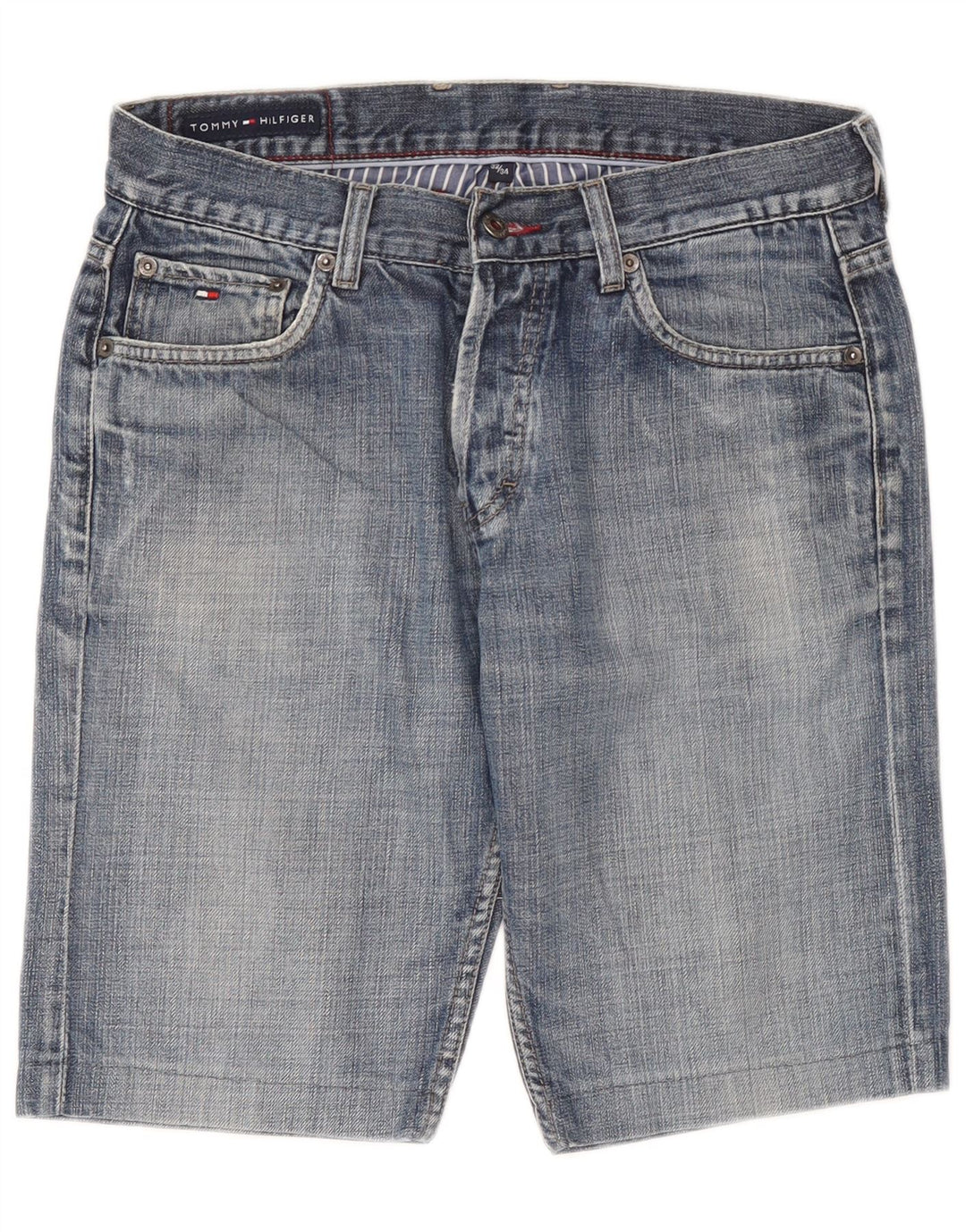 Tommy Hilfiger Herren Denim Shorts W32 Mittelblaue Baumwolle