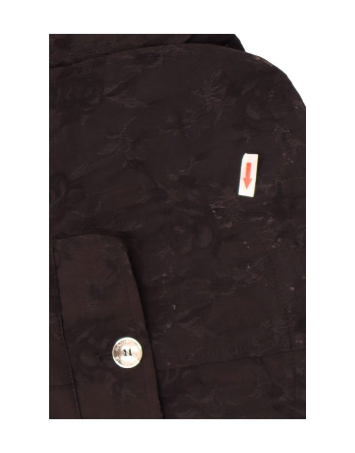 Perte by Krizia Damen-Blazerjacke mit 2 Knöpfen, Größe 25, groß, schwarz geblümt