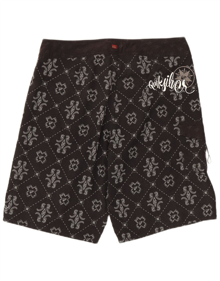 Quiksilver Herren-Badeshorts mit Grafik, groß, schwarzes, geometrisches Polyester