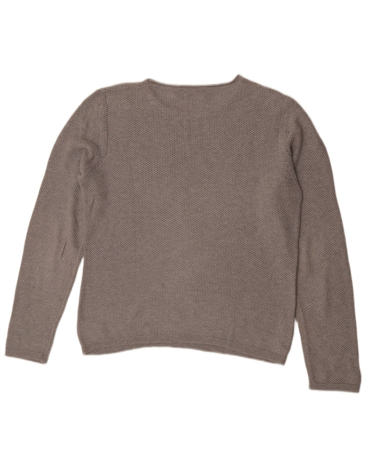 Fred Perry Herren-Pullover mit U-Boot-Ausschnitt, XL, graue Baumwolle